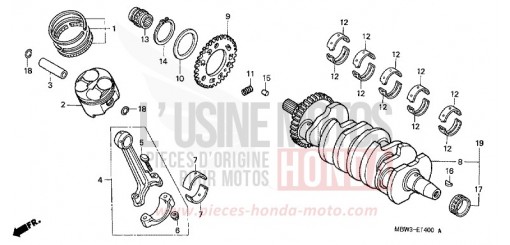 VILEBREQUIN/PISTON CBR600F1 de 2001